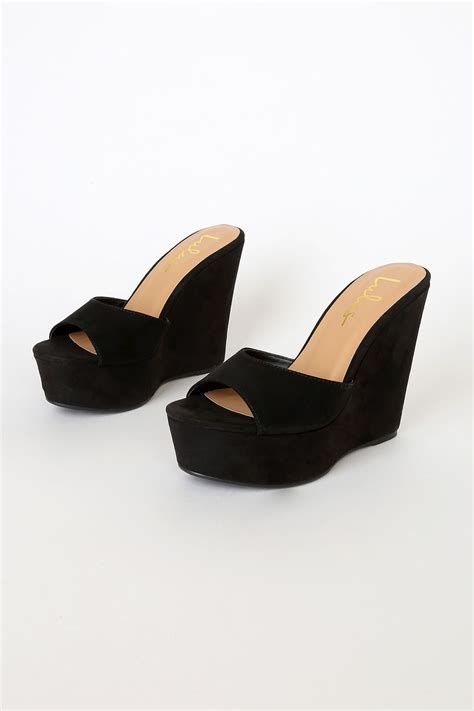 Sheree Black Suede Platform Wedges Atelier Yuwaciaojp