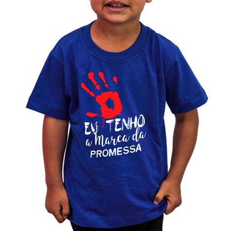 Camiseta Infantil Evangélica Eu Tenho A Marca Da Promessa Elo7