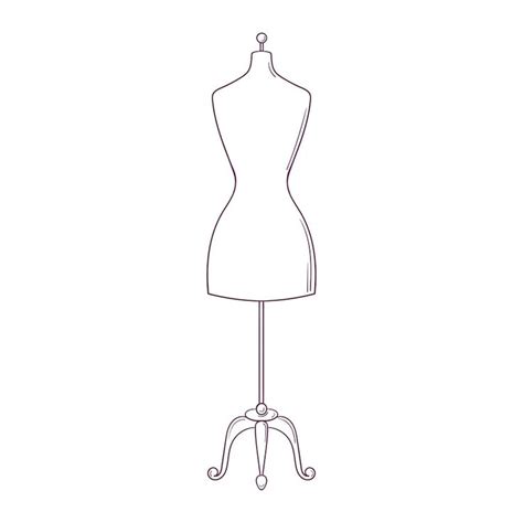 Premium Vector Hand Drawn Tailor S Dummy Mannequin Isolated On White