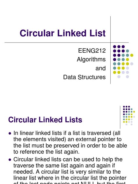 Circular Linked List.ppt | Algorithms And Data Structures | Software Engineering