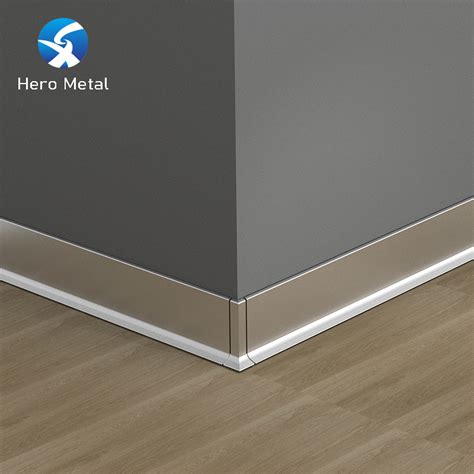 Foshan Custom Aluminum Profiles Baseboard Trim 8cm Metal Wall Skirting