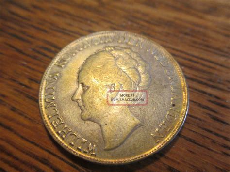 1944 D Curacao One Gulden Silver Coin Ef Gold Toning