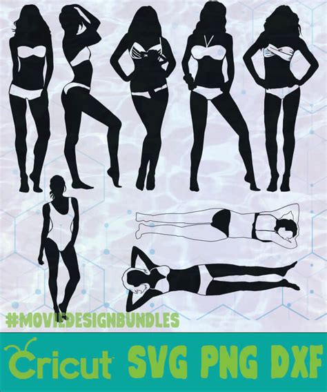 BIKINI GIRL PEOPLE SILHOUETTE LOGO SVG PNG DXF Movie Design Bundles