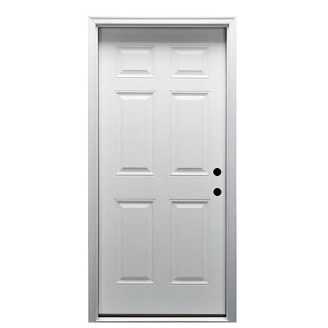 Mmi Door In X In Panel Left Hand Inswing Primed Fiberglass