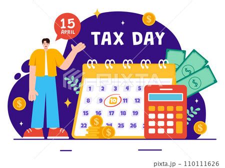 Happy Tax Day Vector Illustration On April Pixta