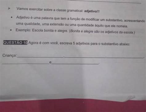 Vamos Exercitar Sobre A Classe Gramatical Adjetivo