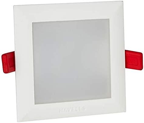 Havells W Led Square Surface Panel Light White Bezel Black Housing