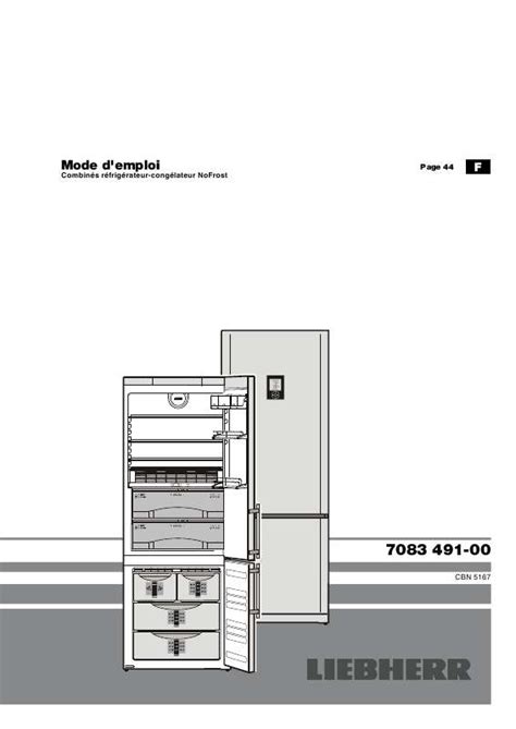 Notice réfrigérateur congélateur LIEBHERR CBNPES 5167 Trouver une