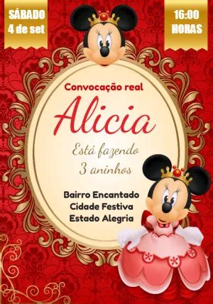 Hacer una invitación en línea Invitación digital Minnie Royalty Un