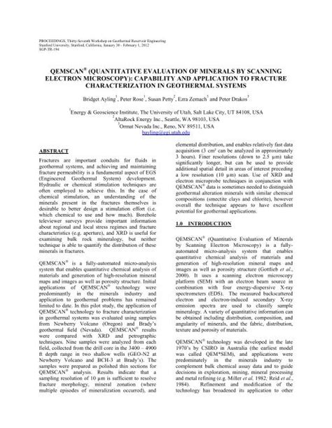 Qemscan® Quantitative Evaluation Of Minerals By Scanning