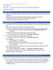 Lsn Lab B Docx Cti Web Programming And Database Foundations