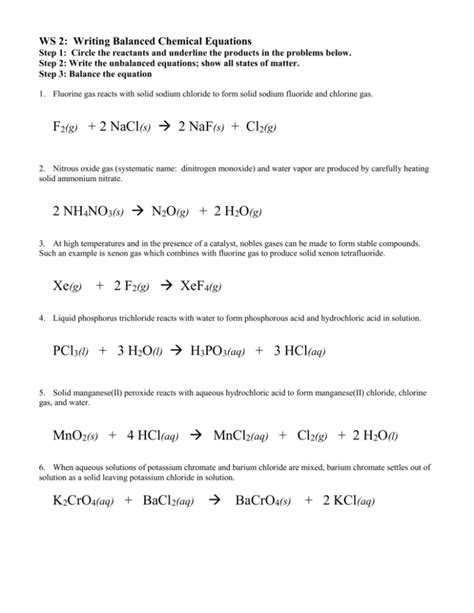 Translating Chemical Equations Worksheet Equations Worksheets