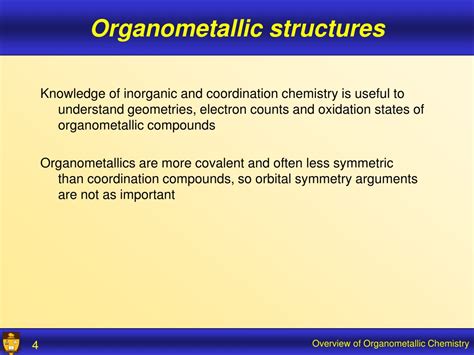 Ppt Organometallic Chemistry An Overview Of Structures And Reactions