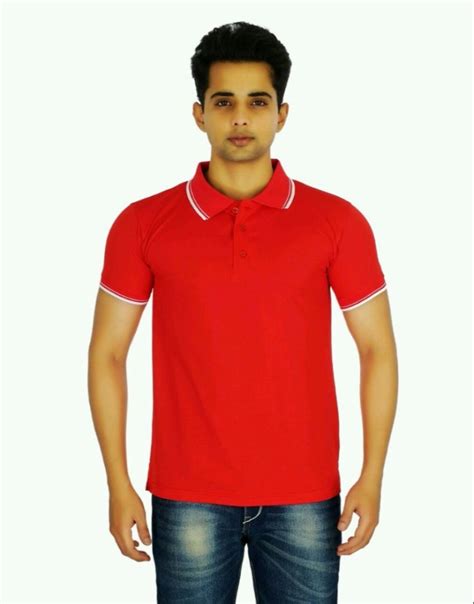 Plain Polyester Dryfit Collar T Shirt With Tipping At Rs Piece In