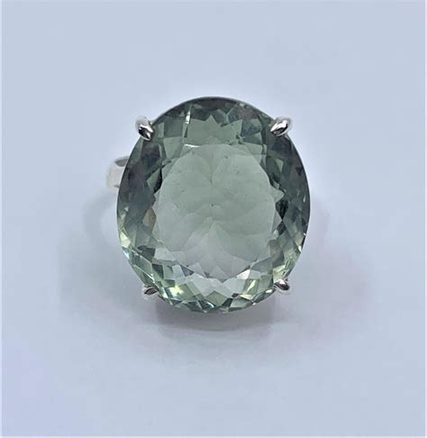 Lot A Sterling Silver Green Amethyst Ring