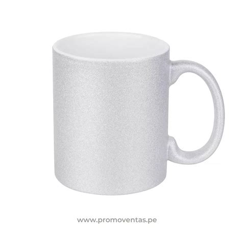 Taza Glitter Plateado Sublimacion Promoventas