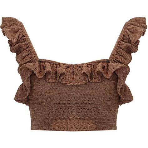 Mochi Tuda Knit Ruffle Crop Top 125 Liked On Polyvore Featuring Tops