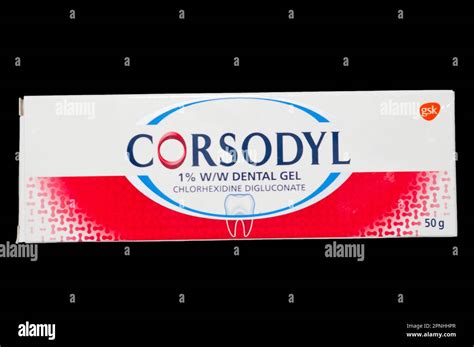 Corsodyl 1 Dental Gel Chlorhexidine Digluconate Stock Photo Alamy