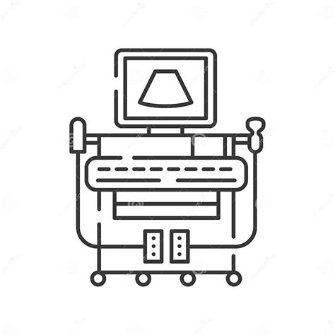 Digital Ultrasonic Diagnostic System Line Black Icon Examination Of