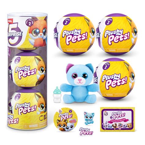 Amazon.com: 5 Surprise Plushy Pets Series 2 (3 Pack) by ZURU ...