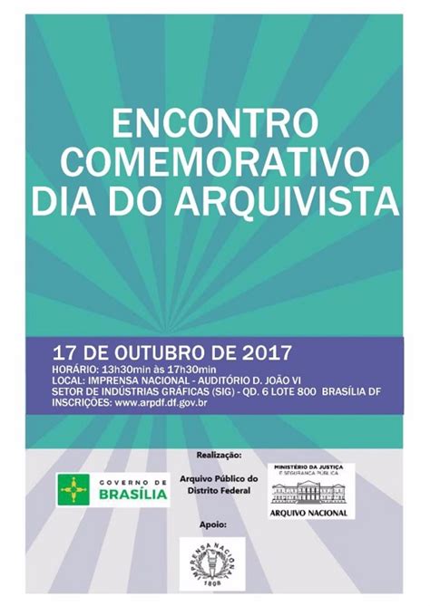 An E Arquivo P Blico Do Df Promovem Encontro Comemorativo Do Dia Do