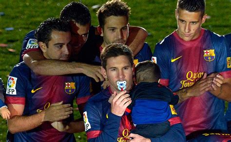 Images: Messi brings his adorable son Thiago to Barca's celebrations ...