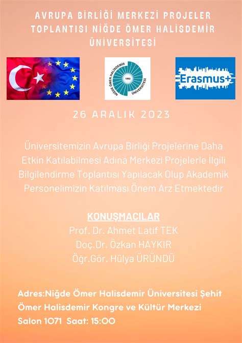 Niğde Ömer Halisdemir Üniversitesi Erasmus Değişim Programı etkinlik