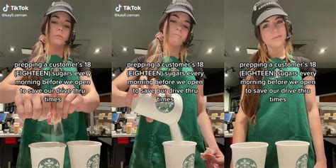 Starbucks Worker Says Regular Takes 18 Sugars In Coffee