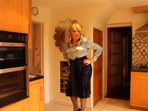 Light Blue Silky Blouse And Dark Blue Satin Pleated Skirt Gay Man Porn XHamster