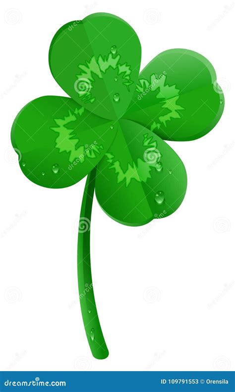 Green Lucky Clover Leaf Isolated - PNG Royalty-Free Cartoon ...