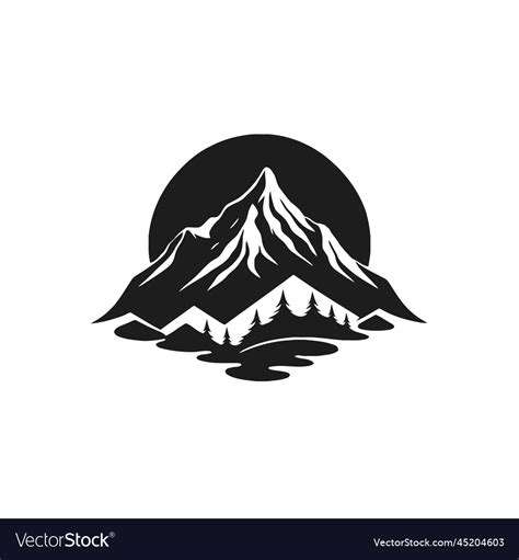 Mountain black and white logo design nature Vector Image