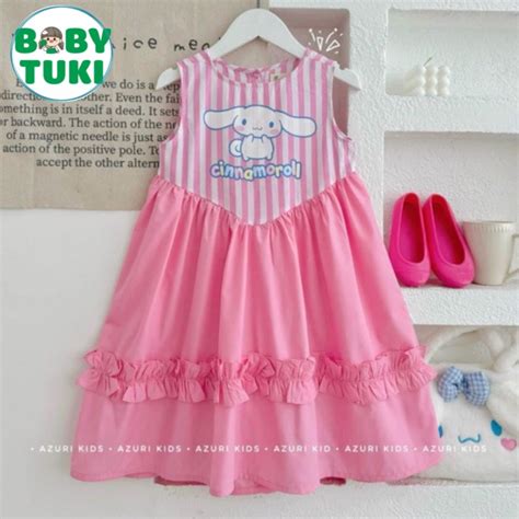 Váy cho bé gái mùa hè sát nách hoạ tiết cinnamoroll hot hit đầm cho bé gái sz 10 30kg Shopee