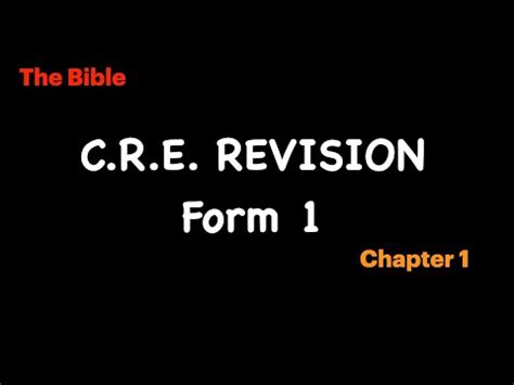 The Bible Cre Notes Cre Notes Pdf Cre Form 1 Cre Form 1 Chapter