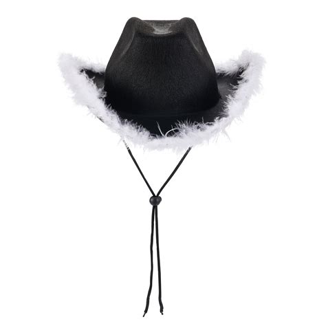 Glitters Cowboy Hats With Feathers Women Men Fluffy Cowgirl Hat Felt