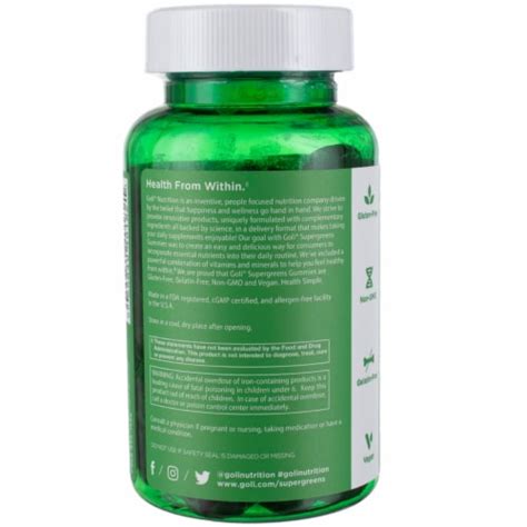 Goli Supergreen Vitamin Gummy Essential Vitamins And Minerals Plant