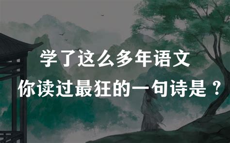 学了这么多年语文，你读过最狂的一句诗是什么？ 十月诗词 十月诗词 哔哩哔哩视频