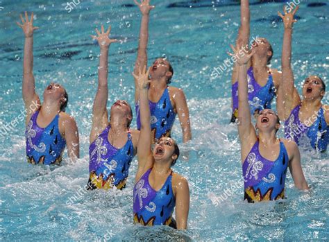 Synchronised Swimming Team France Perform During Editorial Stock Photo