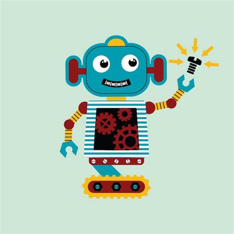 Premium Vector | Cute robot vector