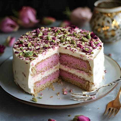 rose pistachio milk cake  recipes