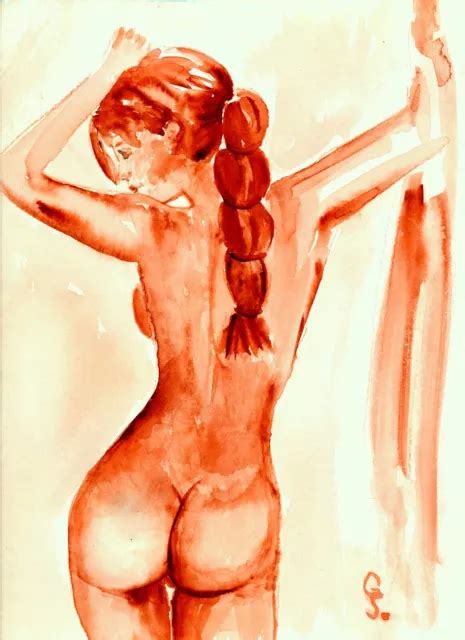 A4 NUDE DRAWING Erotic Fetish Pin Up Art Print Watercolor Print Watercolor Nude 7 09 PicClick UK