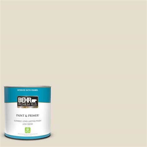 BEHR PREMIUM PLUS 1 Qt MQ3 40 Varnished Ivory Satin Enamel Low Odor