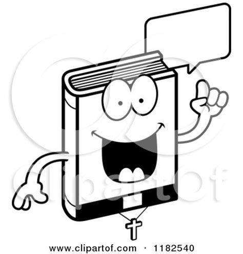 Cartoon of a Black And White Talking Bible Mascot - Royalty Free Vector ...