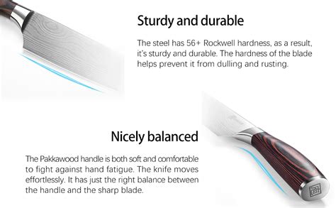 Amazon.com: PAUDIN Kitchen Knife Set, 3 Piece High Carbon Stainless ...