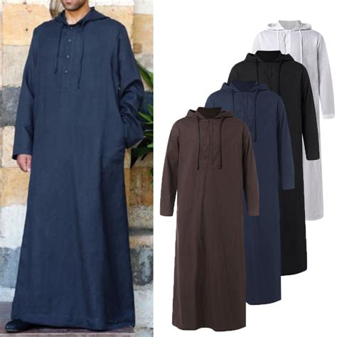 Kaufe INCERUN Frühling Mens Fashion Saudi arabischen Langarm Abaya