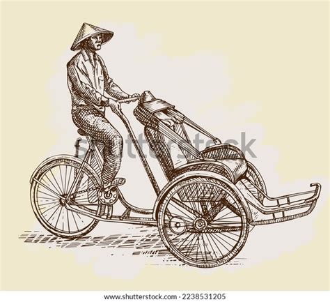 Drawing Tricycle Riding Ho Chi Minh Stock Vector (Royalty Free) 2238531205 | Shutterstock