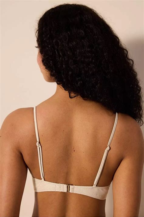 Buy Penti Anna Front Opening Glitter Beige Bikini Top Online ZALORA Malaysia