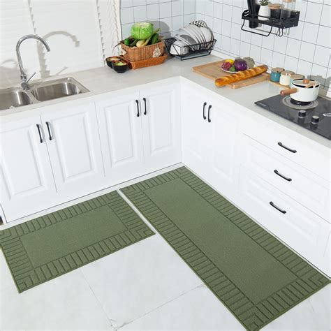 Beqhause Kitchen Rugs Non Slip Kitchen Mats For Floor Machine Washable