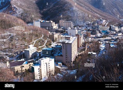 Winter in Noboribetsu Onsen Stock Photo - Alamy