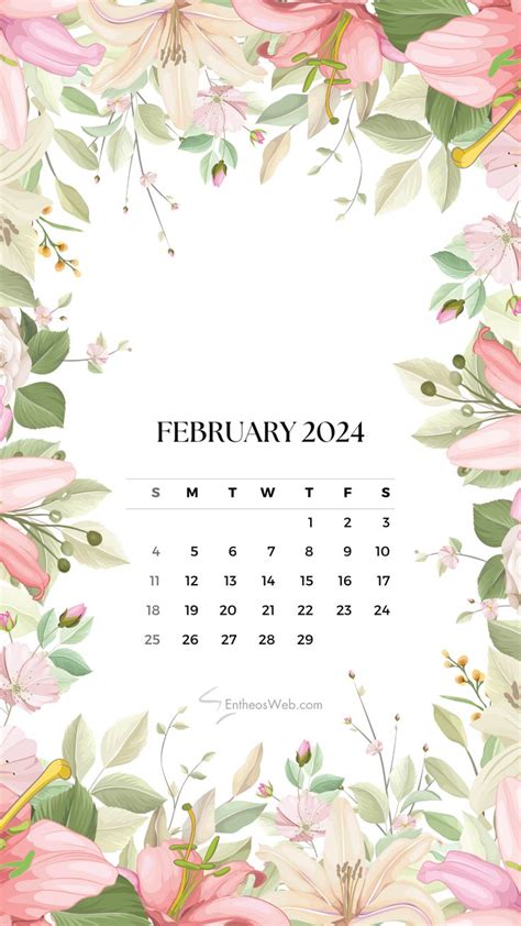 February 2024 Calendar Phone Wallpaper | EntheosWeb in 2024 | Phone wallpaper, Calendar ...