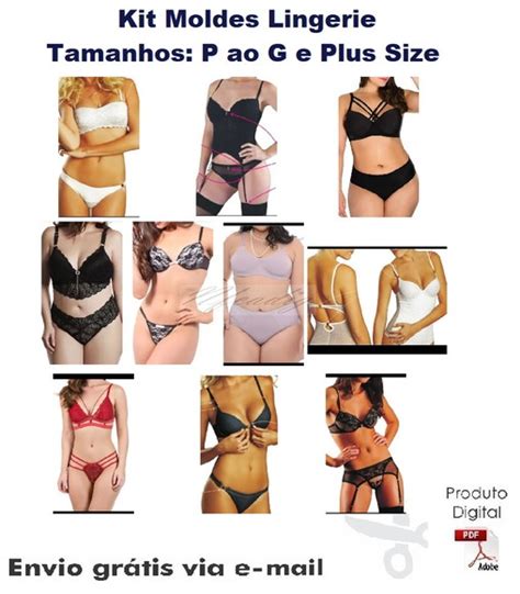 Kit Moldes Lingerie Em Pdf Ref 39 Elo7 Produtos Especiais